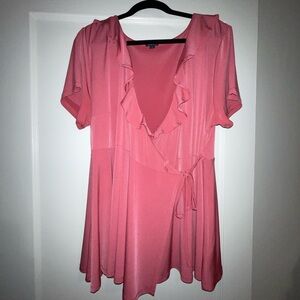 Torrid Studio Knit Surplice Wrap Ruffle Top